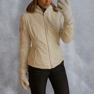 SKEA White Insulated Ski Jacket Hooded Full Zip Women’s Size 6